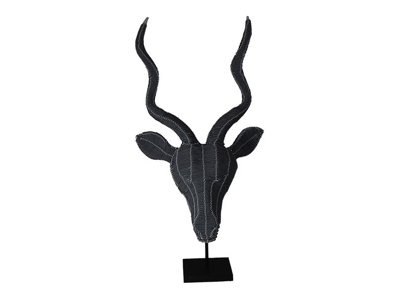 Rope Kudu Wall Hanging Black and Grey